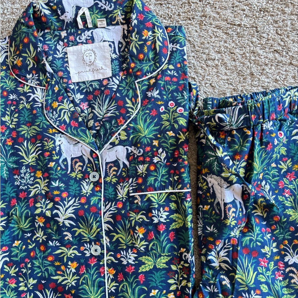 Printfresh Women's Pajama Set Unicorn Garden